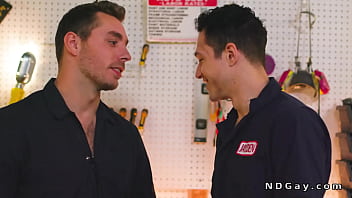 Gay colleagues anal fuck at service station