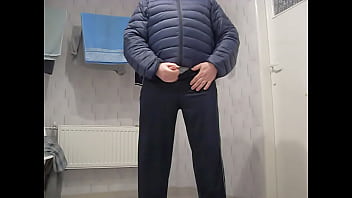 female dog in a slippery tracksuit