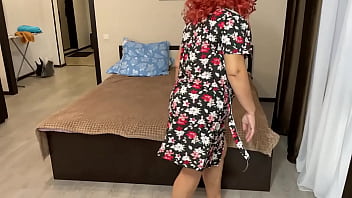 Stepmom made the bed and got ready for anal with her stepson