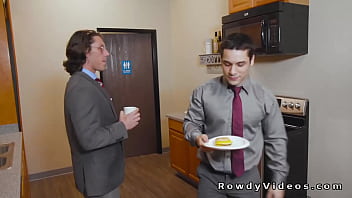 Gay rimjob and anal sex in the office during working time