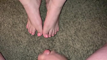Cumshots on her hot Latina feet (POV cum on feet and toes) vol 2