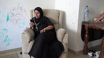 arabic granny lets teen stepboy masturbate and cum on her hijab