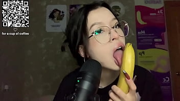 ASMR sucking a big fat banana