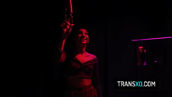 Kinky trans mistress Kasey Kei in bondage sex with her girlfriend Aria Valencia
