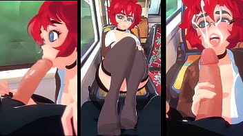 Red-Haired Milf Sucks Cock On The Train And Splashes Hot Cum All Over Her Face / Dr.Maxine / Anime / Hentai / Manga / Toons / POV