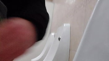 Teen Daddy's Twink Boy went Public Dick Jerking and Cruising in Men's Restroom for some Dicks & Cum