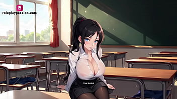 Грудастая учительница приветствует порно школу