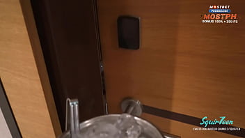 Tiny hot MILF got huge creampie from hotel staff