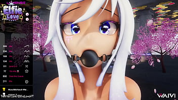 Hentai Vtuber Elfie Love gets double penetration w/ ahegao & ballgag & squirts VR (3D / VRCHAT / MMD)