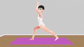 Leo [Exercise] Anime girl tries stretching yoga [Yoga]