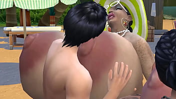 HOT HOOTERS 1 - Big titty feast for two lucky horndogs - Sims 4