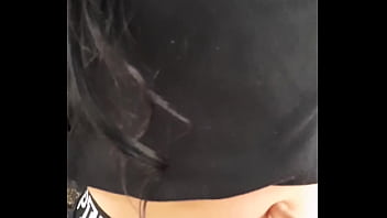 I stop to admire her navel